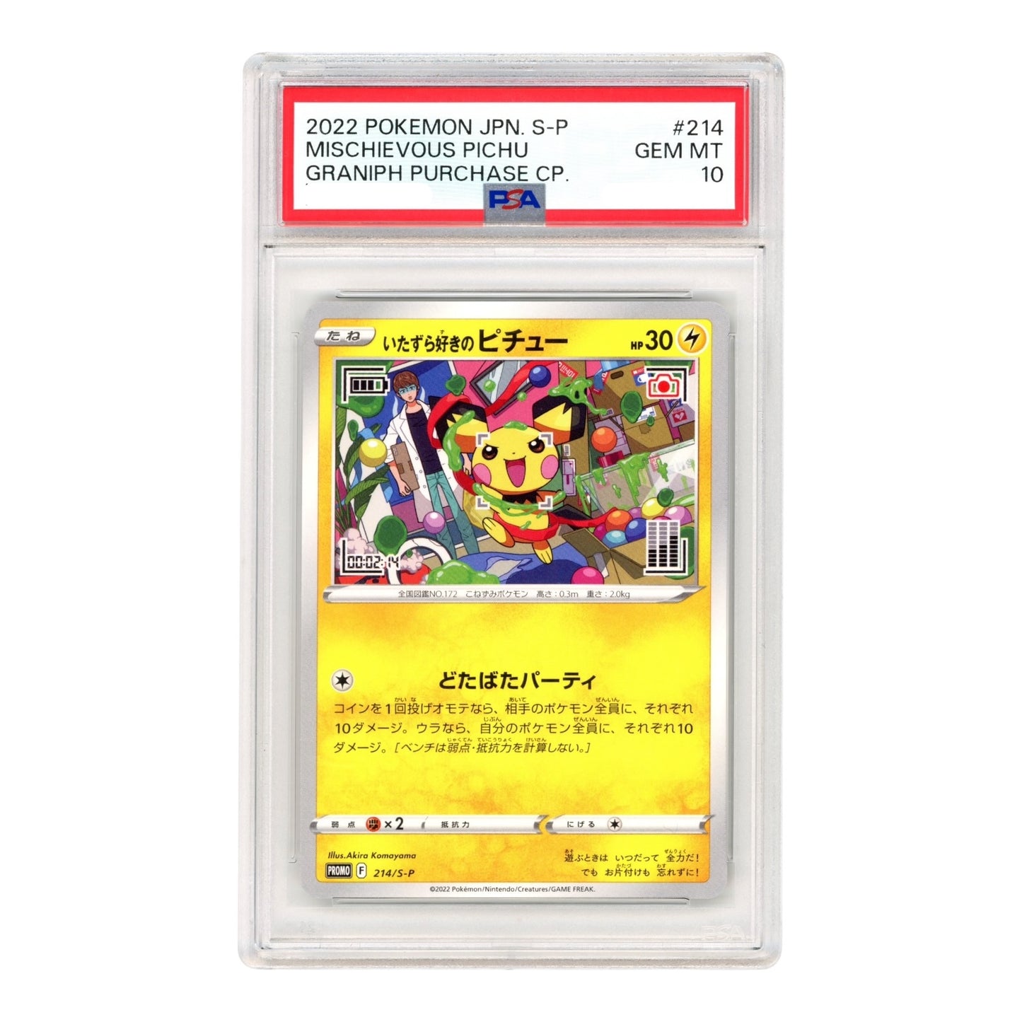 Mischievous Pichu 2022 Pokemon Japanese Promo #214 PSA 10