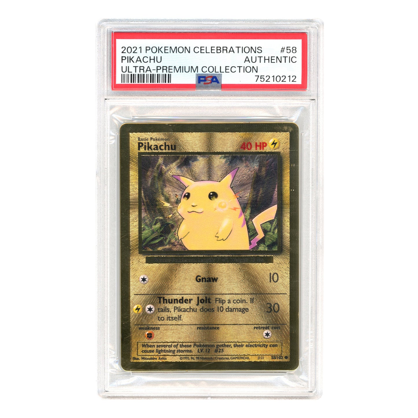 Pikachu 2021 Pokemon English Celebration Ultra Premium Collection Metal #58 PSA Authentic
