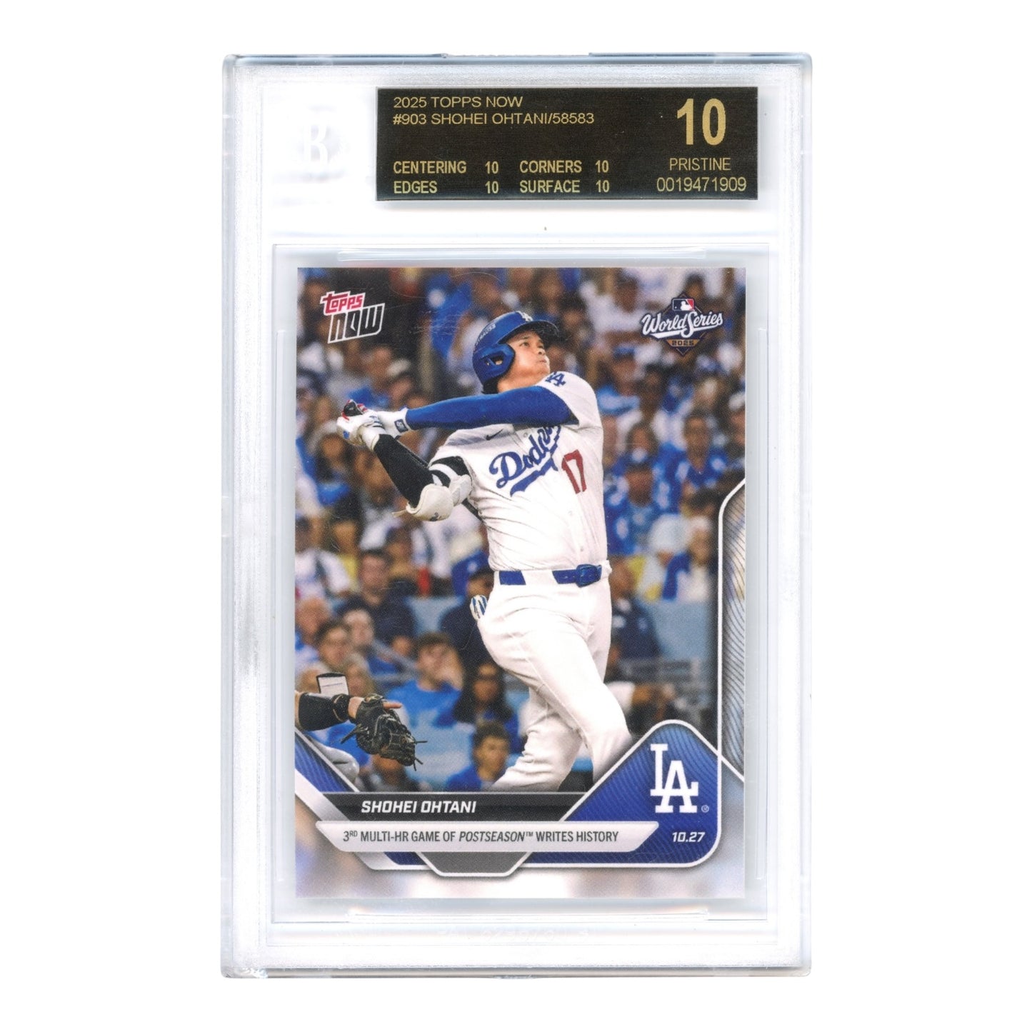 Shohei Ohtani 2025 Topps Now #903 BGS Pristine Black Label 10