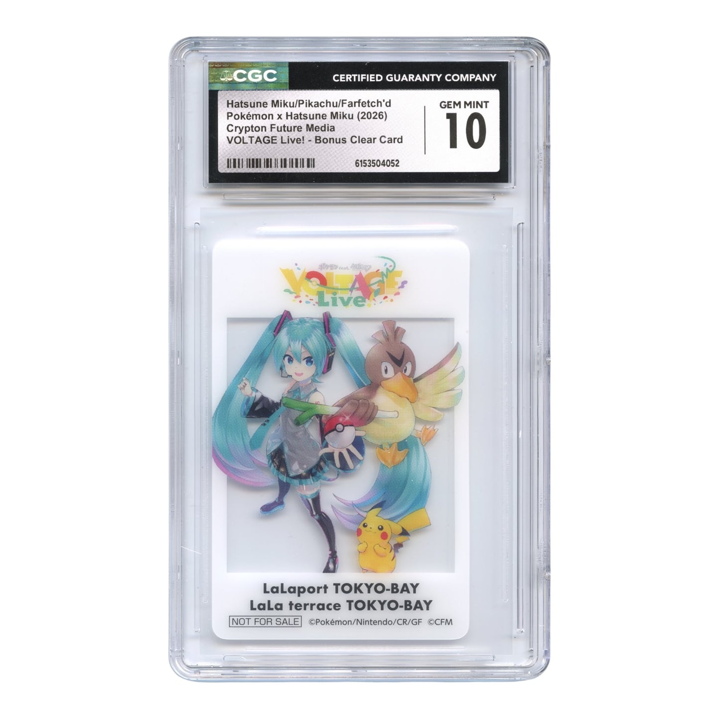 Hatsune Miku/Pikachu/Fartech'd 2026 Pokemon x Hatsune Miku Voltage Live! Promo CGC 10