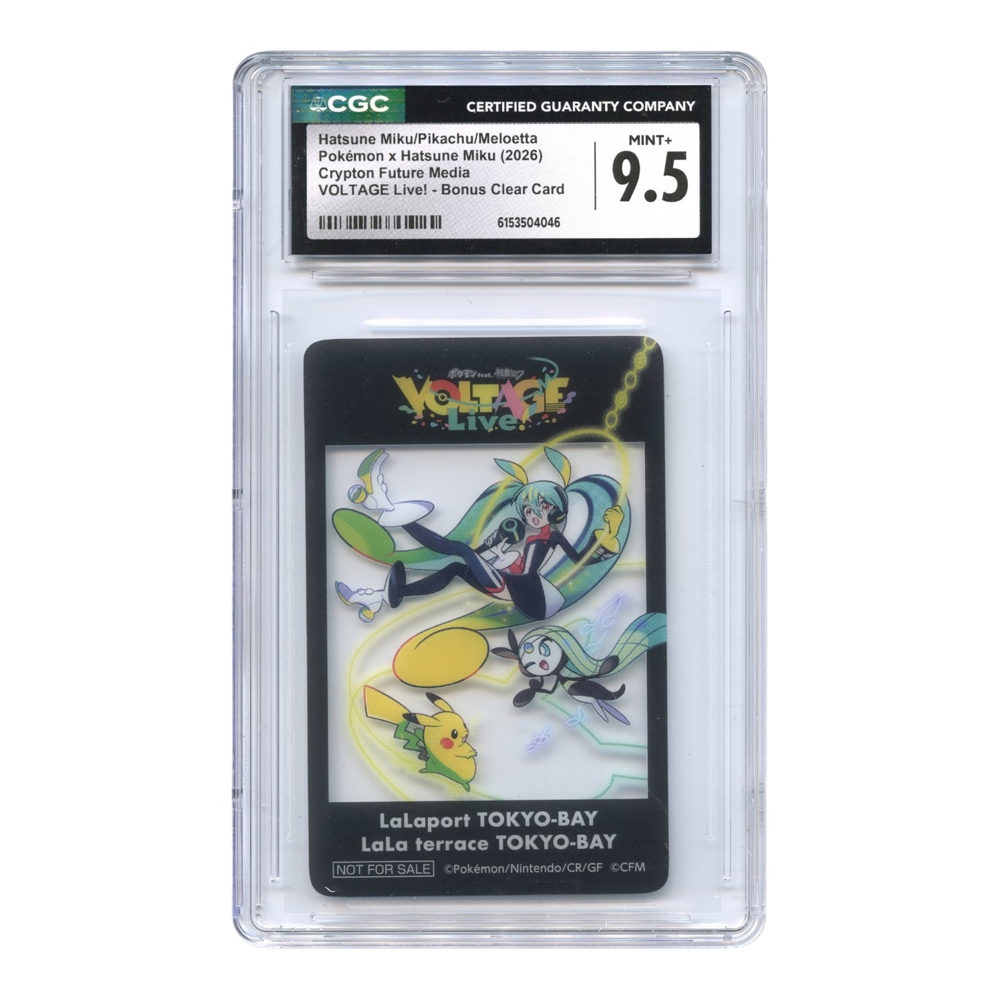 Hatsune Miku/Pikachu/Meloetta 2026 Pokemon x Hatsune Miku Voltage Live! Promo Floating CGC 9.5