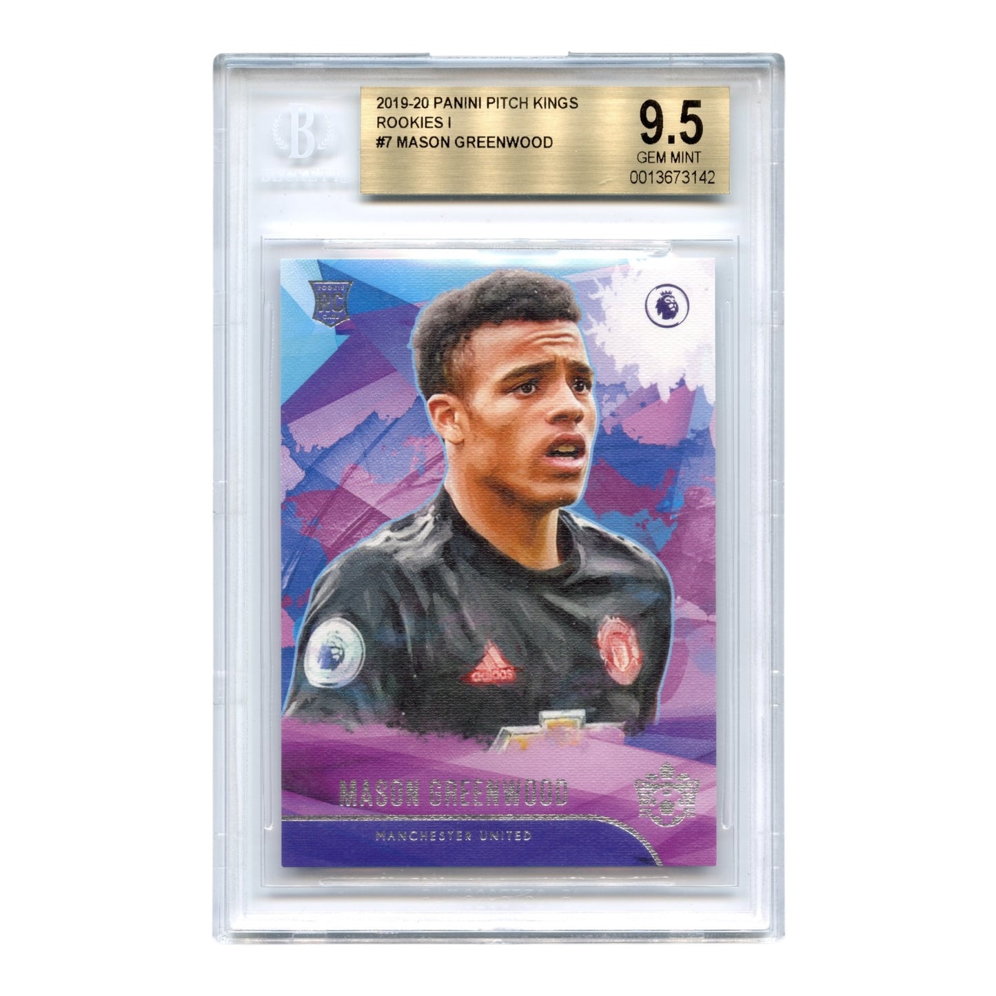 Mason Greenwood 2019-20 Panini Pitch Kings Rookie I #7 BGS 9.5