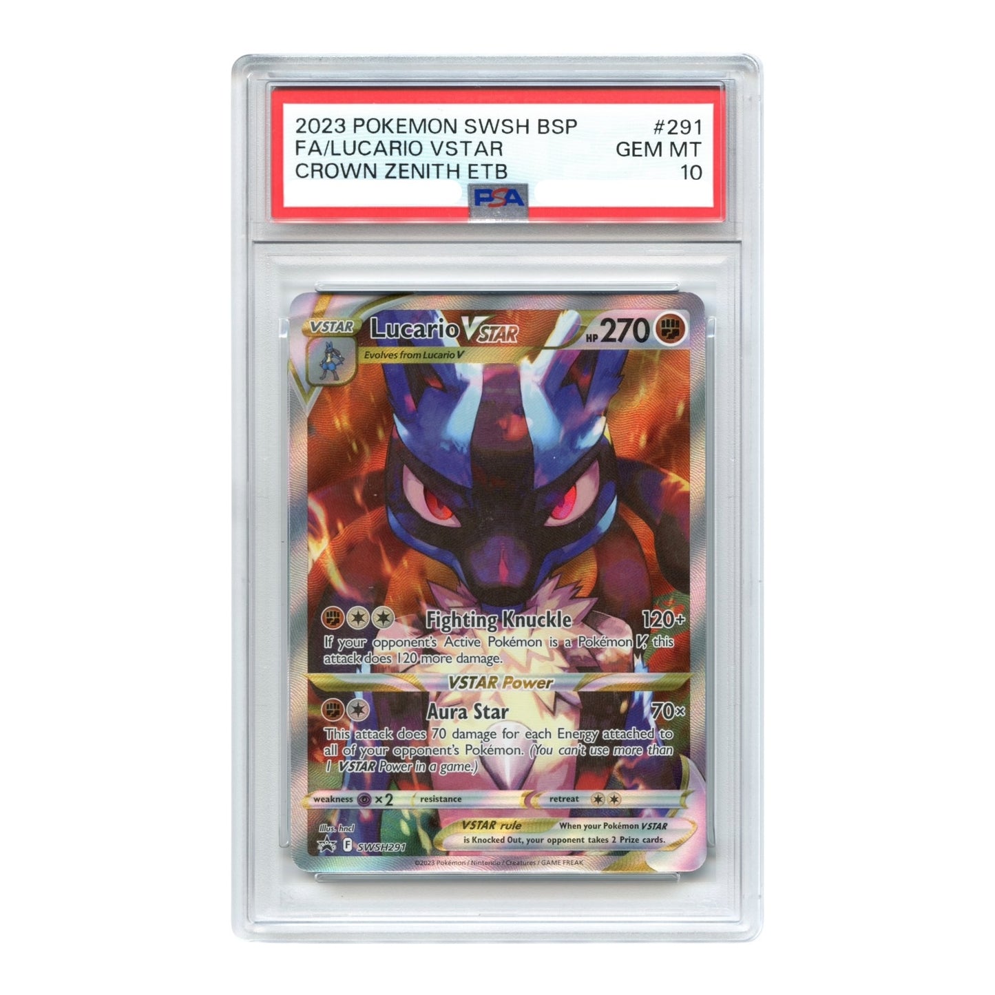 Lucario VSTAR 2023 Pokemon English ETB Promo #291 PSA 10