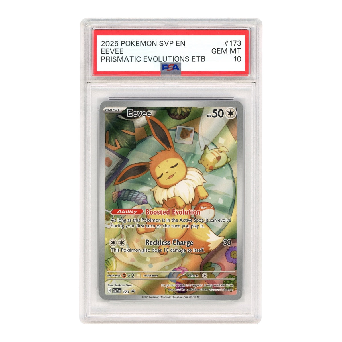 Eevee 2025 Pokemon English Prismatic Evolution ETB Promo #173 PSA 10