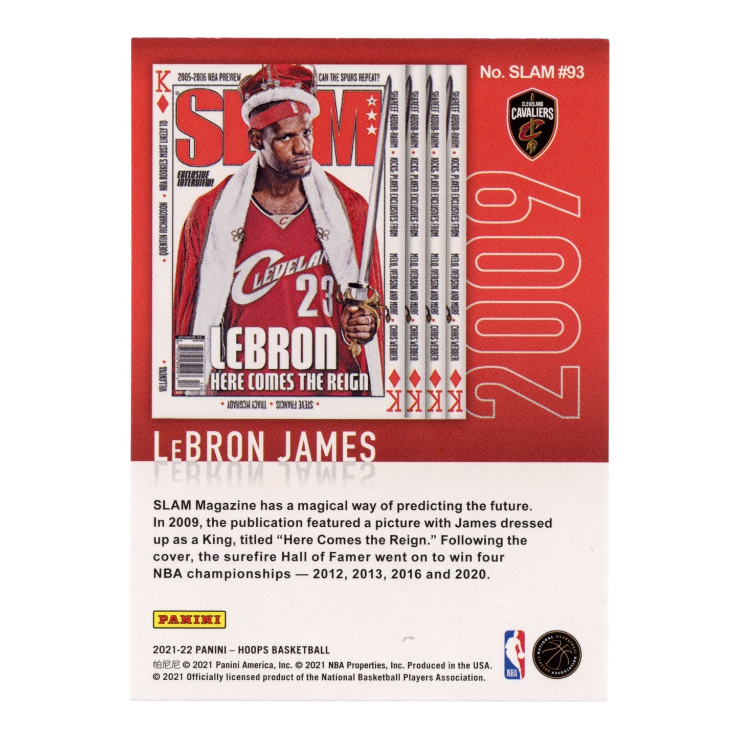 Lebron James 2021-22 Panini NBA Hoops Slam #93