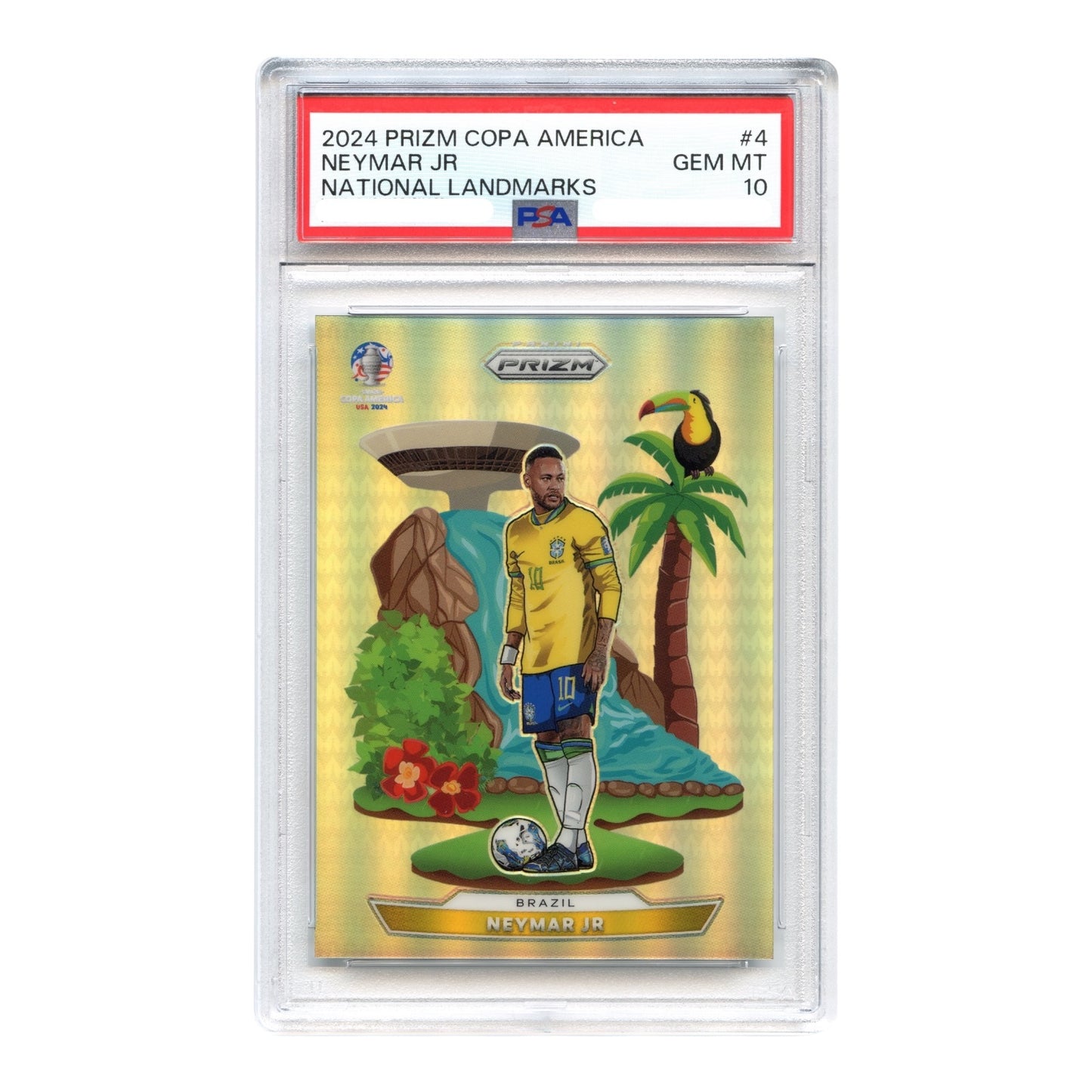 Neymar Jr 2024 Panini Prizm Copa America National Landmarks #4 PSA 10