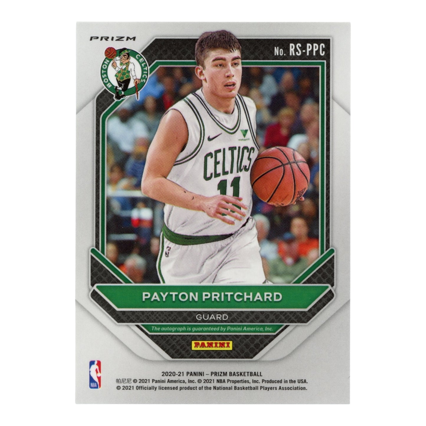 Payton Pritchard 2020-21 Panini Prizm Auto Silver Rookie RC #RS-PPC