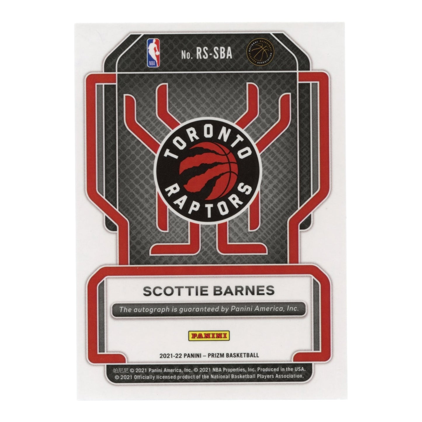 Scottie Barnes 2021-22 Panini Prizm Auto Rookie RC #RS-SBA