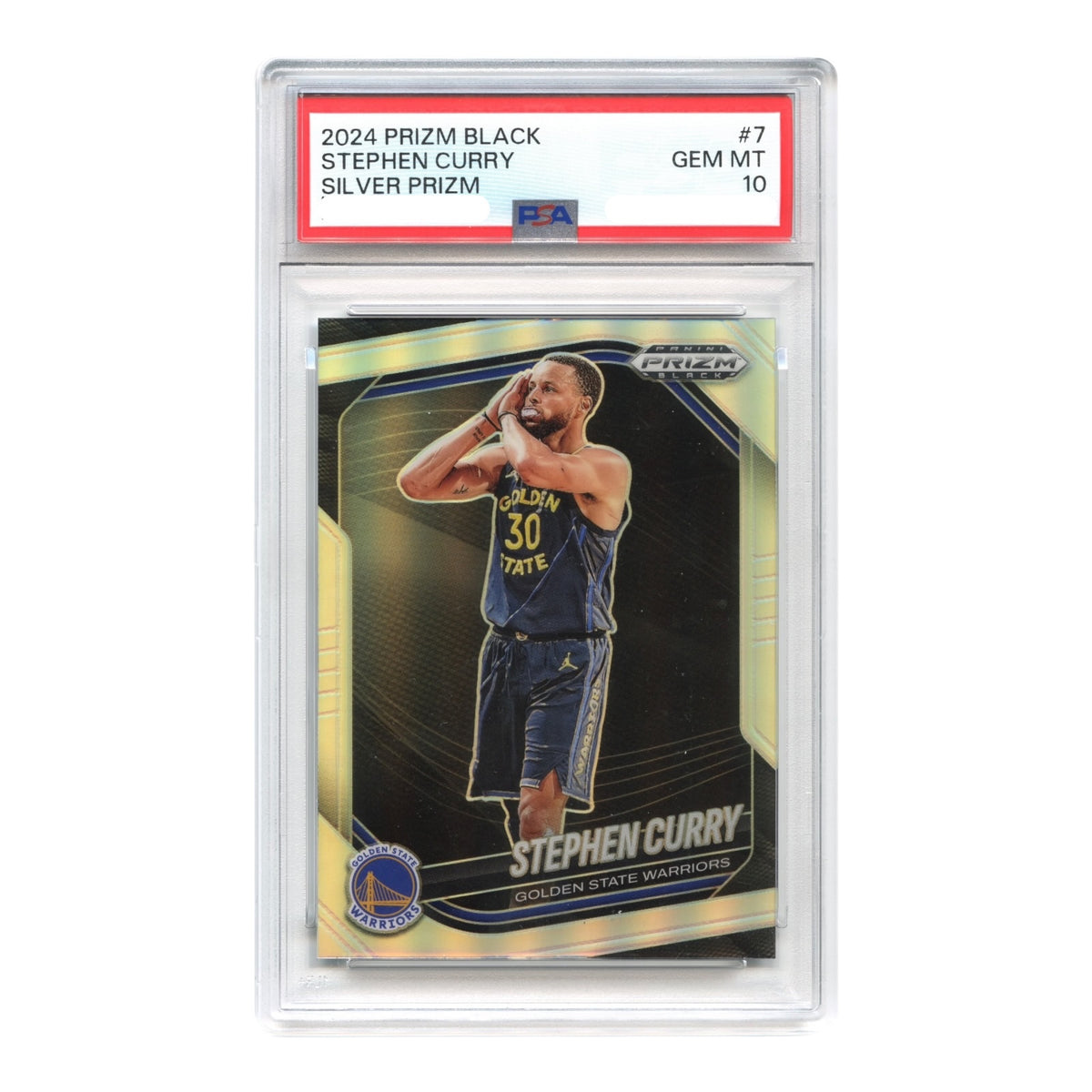 Stephen Curry 2024-25 Panini Prizm Black Silver Prizm #7 PSA 10