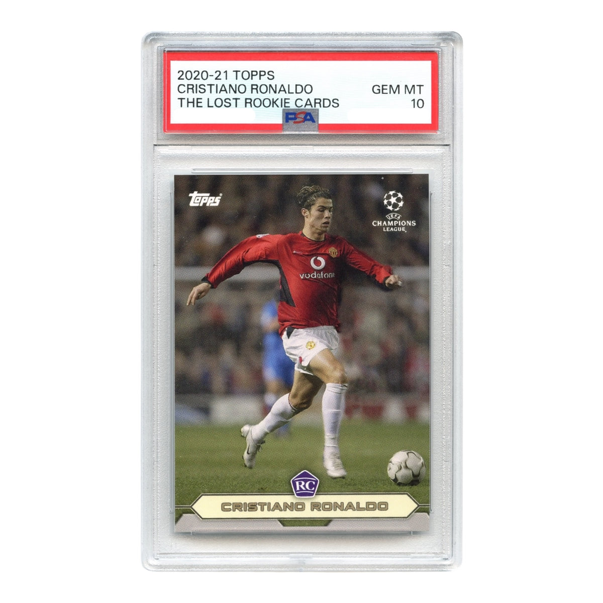 Cristiano Ronaldo 2020-21 Topps Champions League The Lost Rookie Cards PSA 10