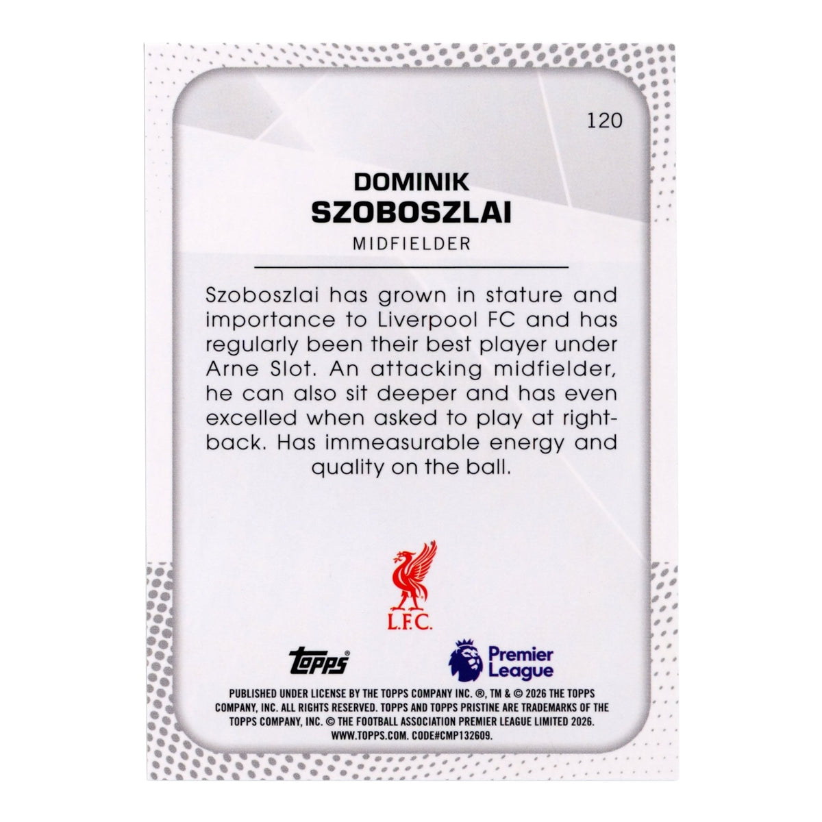 Dominik Szoboszlai 2026 Topps Pristine Premier League Orange 03/25 #120