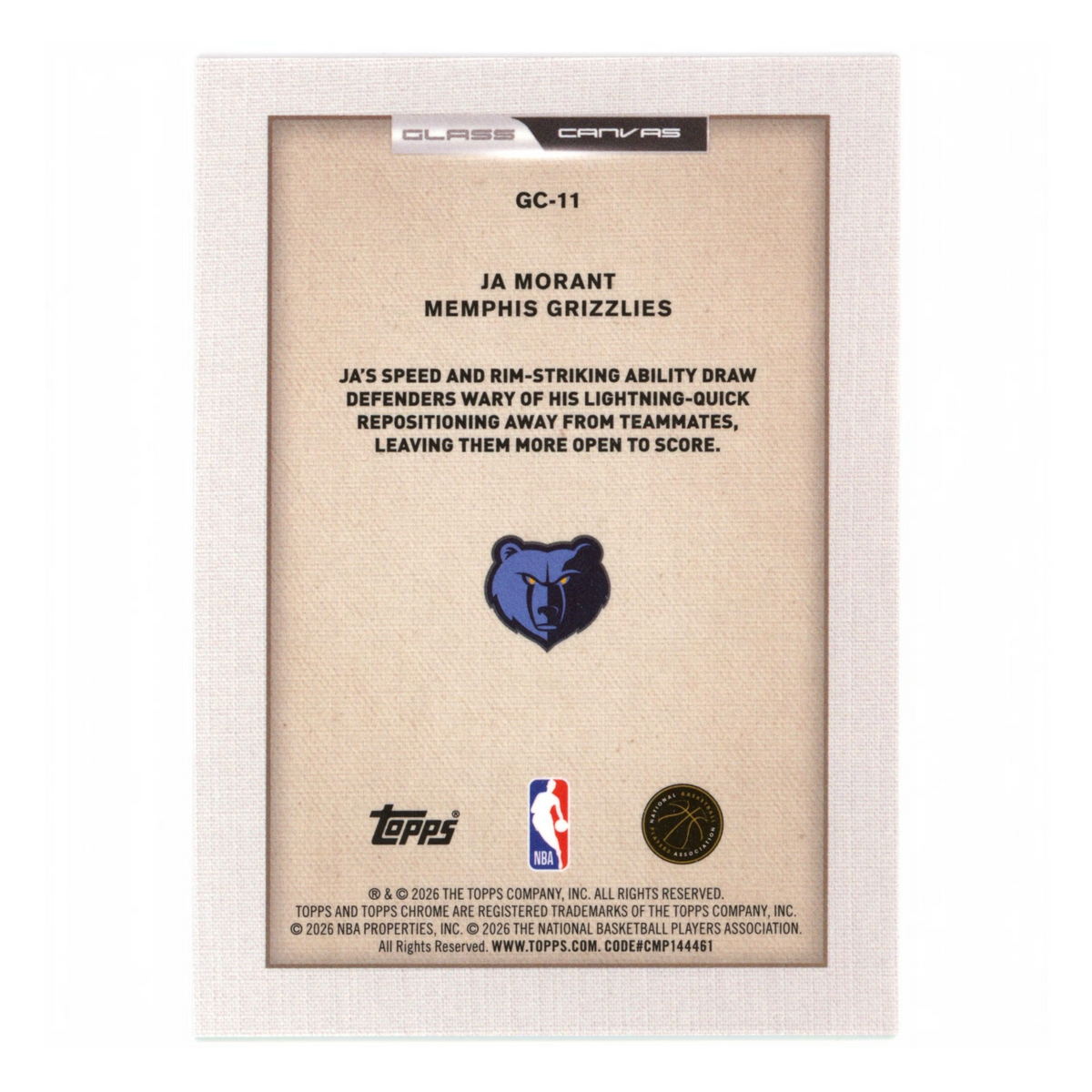 Ja Morant 2026 Topps Chrome Glass Canvas #GC-11