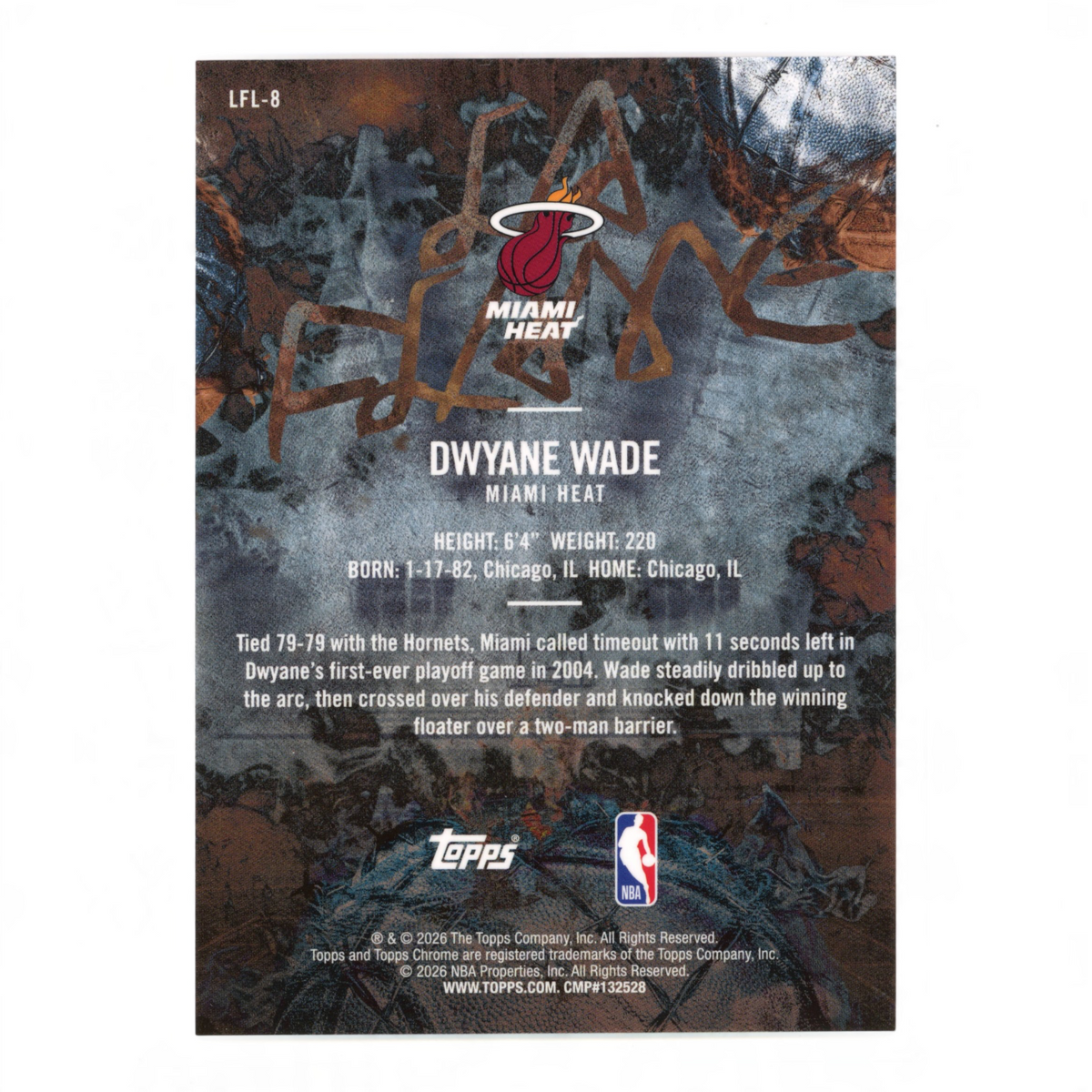 Dwyane Wade 2026 Topps Chrome X Jack Cactus Gold 30/50 #LFL-8