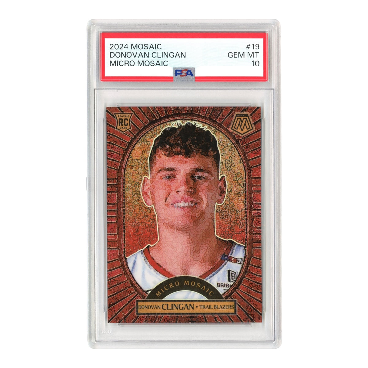 Donovan Clingan 2024 Panini Mosaic Micro Mosaic Rookie RC #19 PSA 10