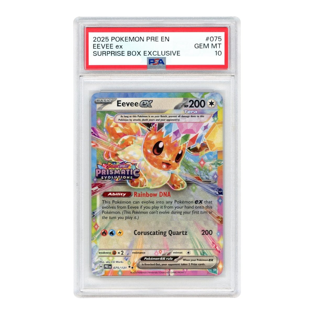 Eevee ex 2025 Pokemon English Prismatic Evolutions Promo #075 PSA 10