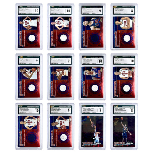Set of 12 2000 Topps Finest Moment Team USA CGC