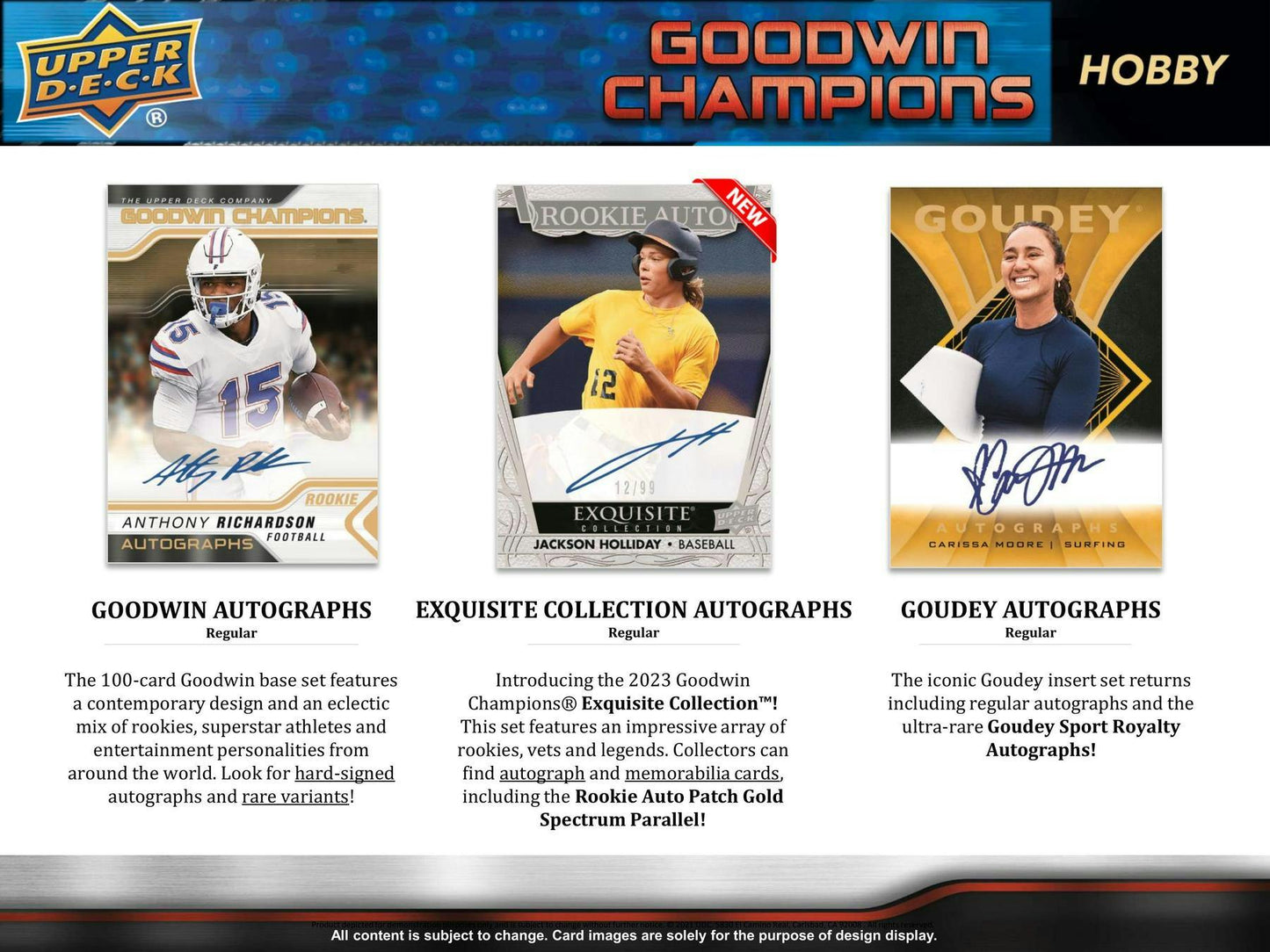 2023 Upper Deck Goodwin Champions Trading Card Hobby Box