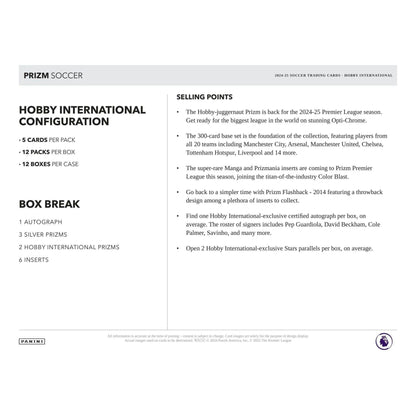 2024-25 Panini Prizm Soccer EPL English Premier League Hobby Box INTERNATIONAL