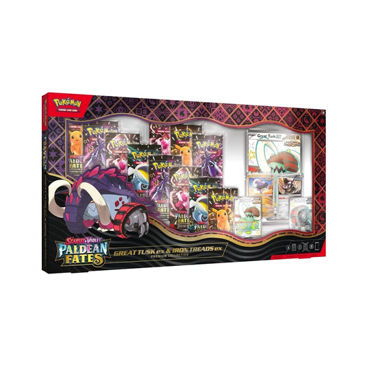 2025 Pokémon Scarlet & Violet Paldean Fates Great Tusk ex & Iron Treads ex Premium Collection Box