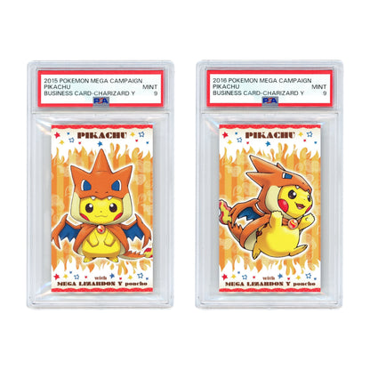 Set Of 2 Pikachu 2015 Pokemon Japanese Mega Campaign Business Card Charizard Y PSA 9