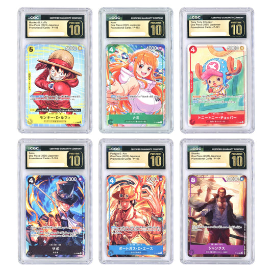 Set Of 6 One Piece Japanese Promo Cards #P-101-106 CGC Pristine 10