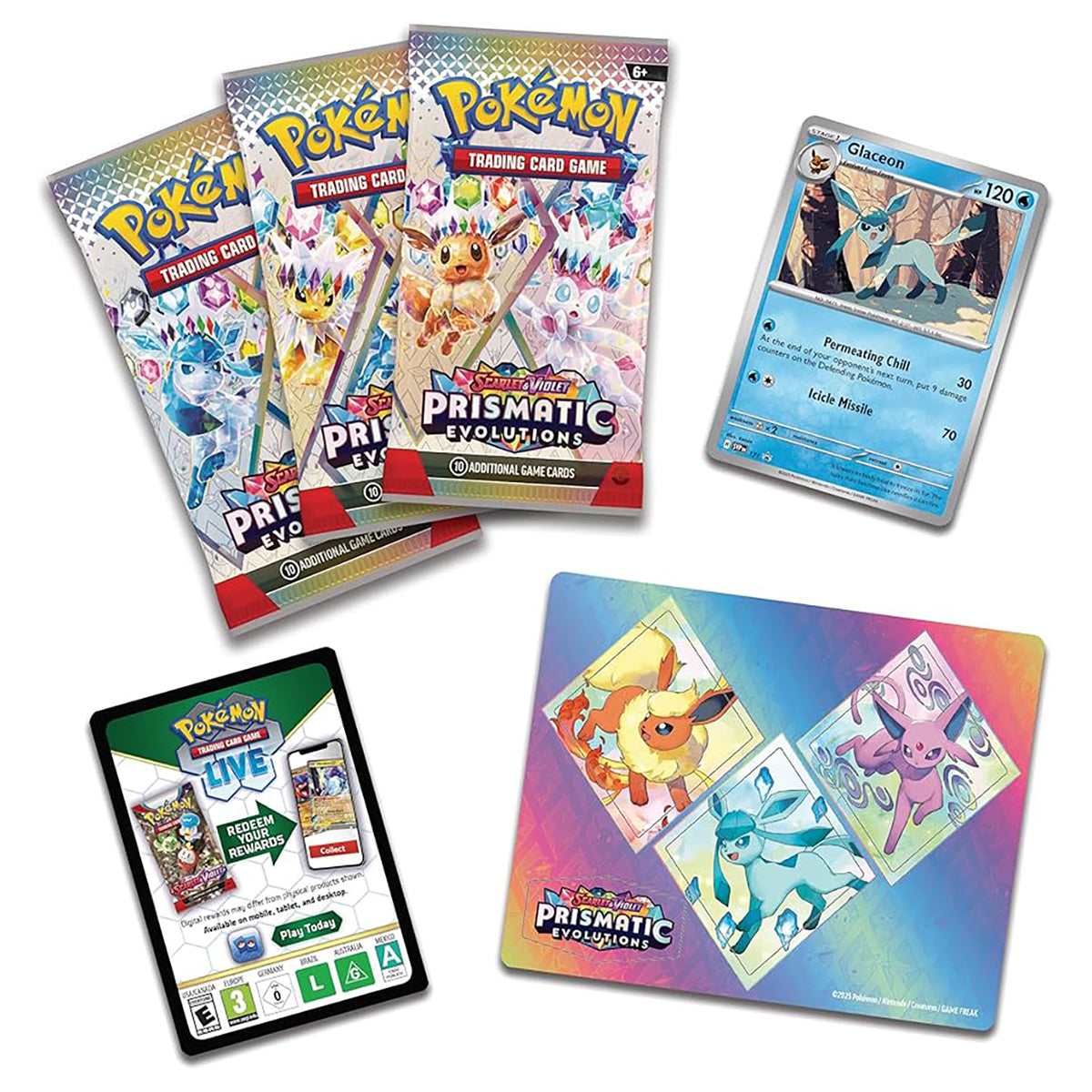 Pokemon English Scarlet & Violet - Prismatic Evolutions Tech Sticker Collection Glaceon