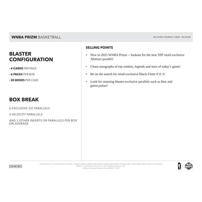 2025 Panini Prizm WNBA Basketball Blaster Box