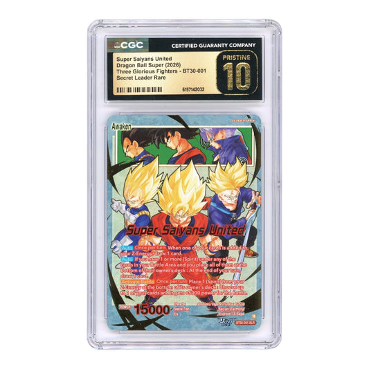 Three Glorious Fighters 2026 Dragon Ball Super Card Game English BT30 #001 CGC Pristine 10