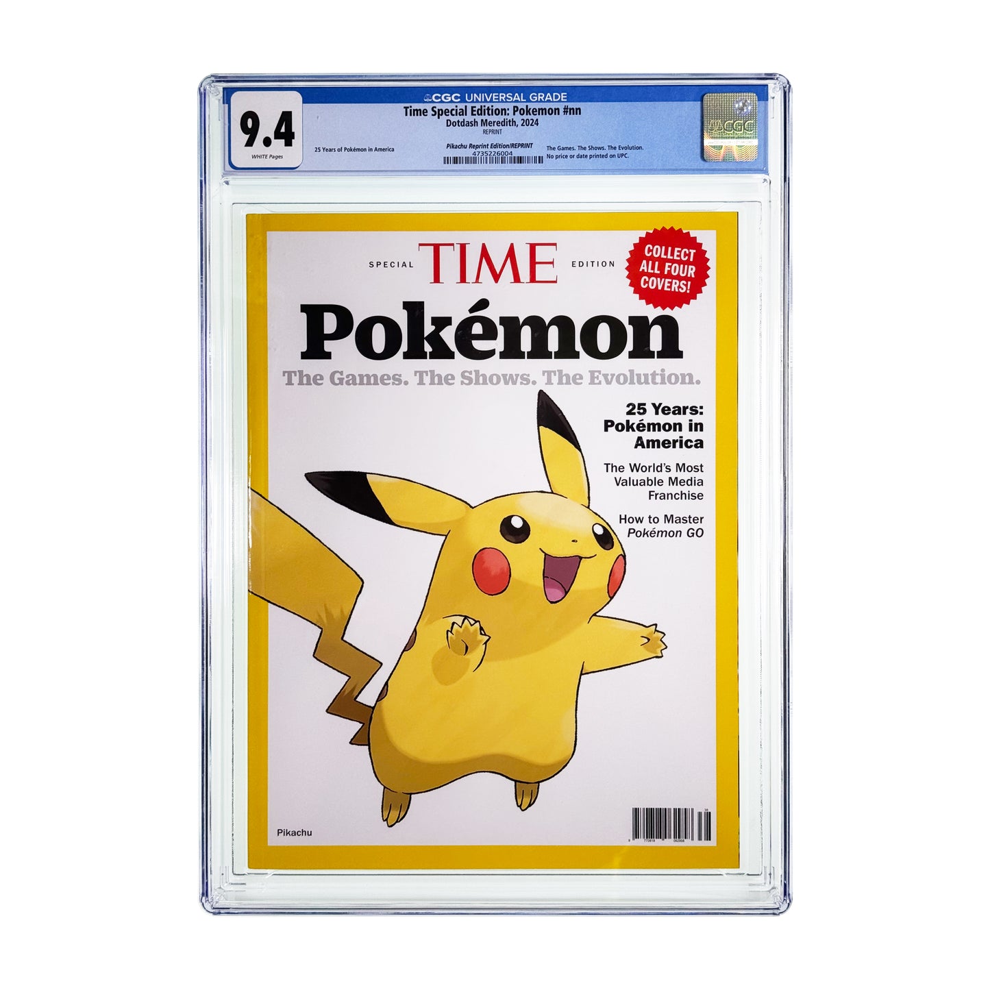 Set of 4 CGC 2024 Pokémon Time Magazine Special Edition 25 Years