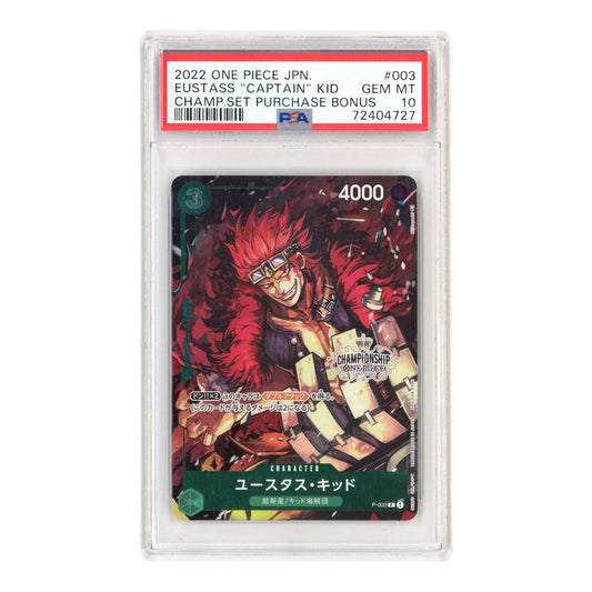 Eustass "Captain" Kid 2022 One Piece Japanese Champion Set Purchase Bonus Promo #003 PSA 10