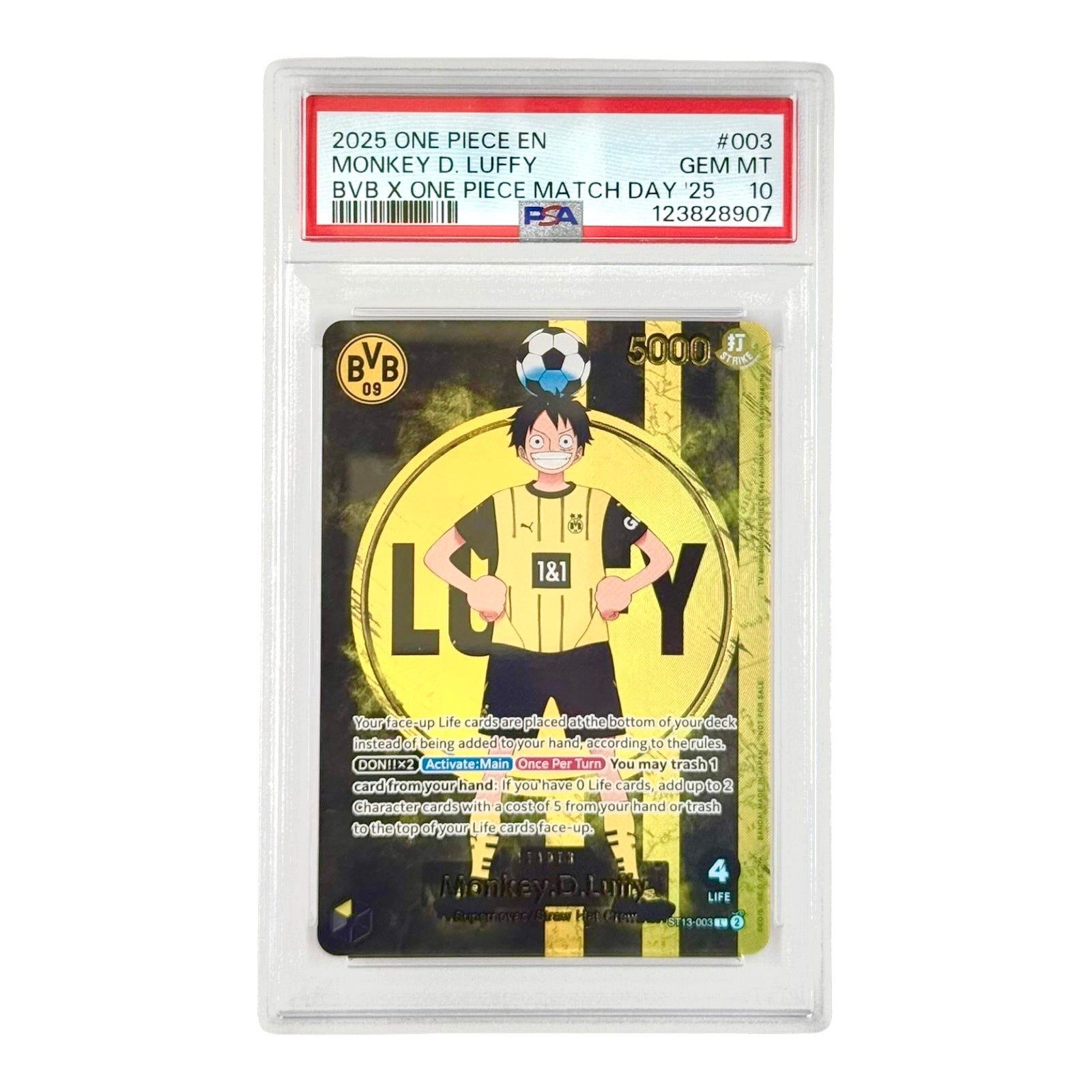 Monkey D.Luffy 2025 One Piece x BVB Match Day Promo #003 PSA 10