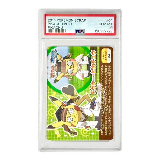 PHD Pikachu 2014 Pokemon Japanese Scrap #04 PSA 10