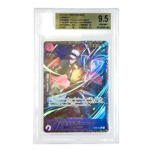 Trafalgar Law 2025 One Piece Japanese Flagship Battle Asia Winner Promo #069 BGS 9.5