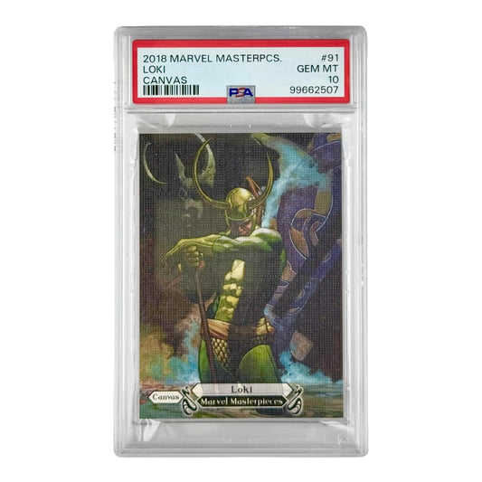 Loki 2018 Skybox Marvel Masterpieces Canvas #91 PSA 10