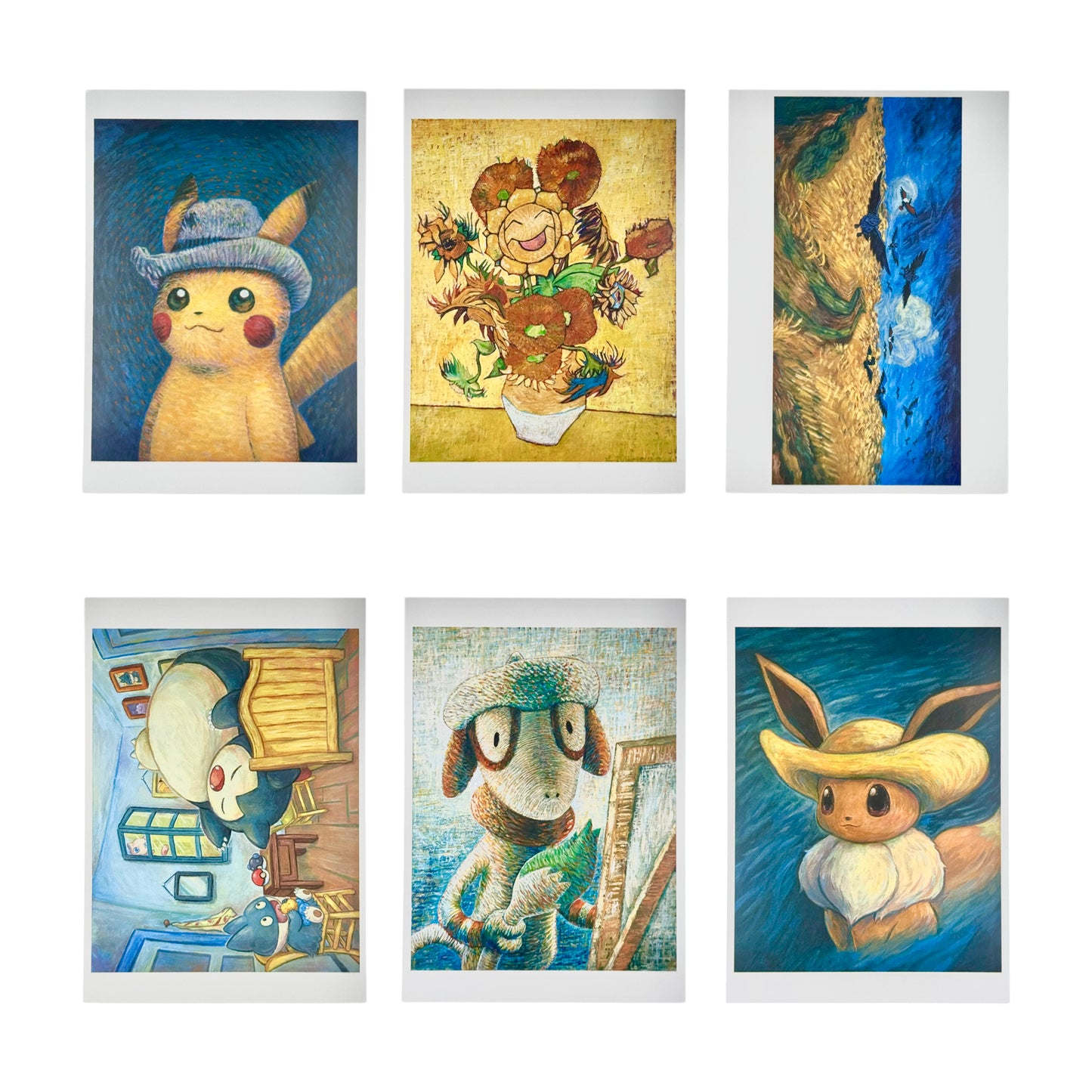 Set Of 6 Van Gogh Pikachu Pokemon Van Gogh Museum Postcard