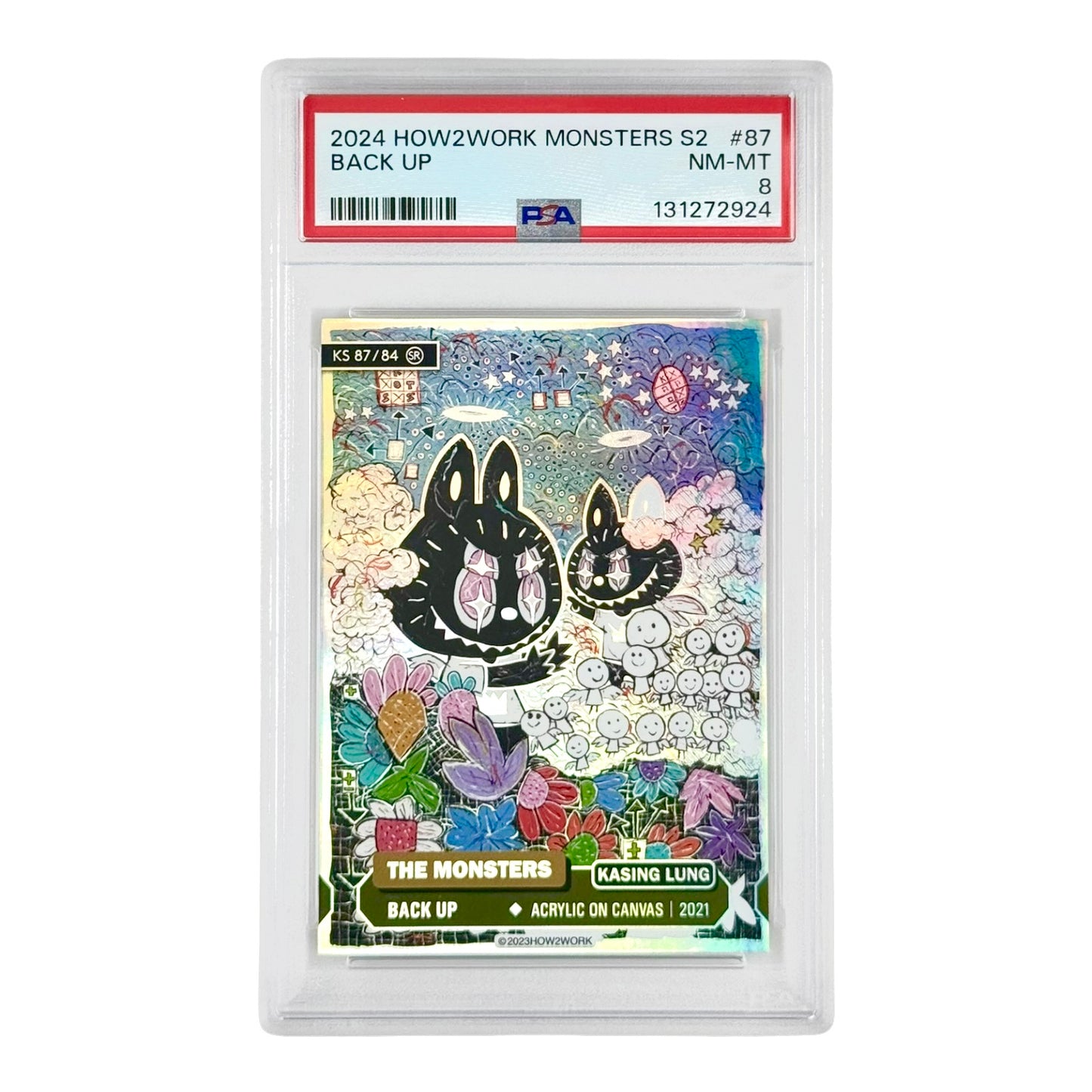 Labubu 2024 How2work The Monsters Series 2 #87 SR PSA 8