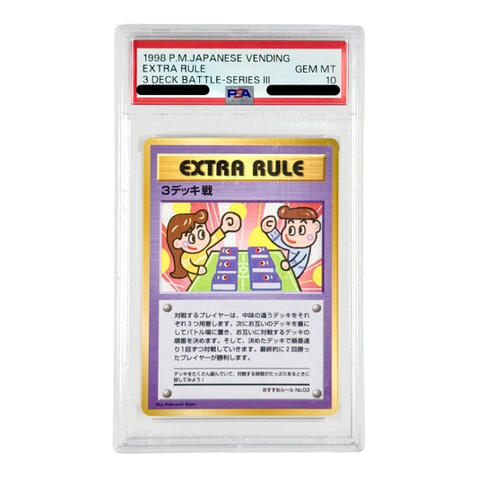 Extra Rule 1998 Pokemon Japanese Vending 3 Deck Battle Series 3 PSA 10