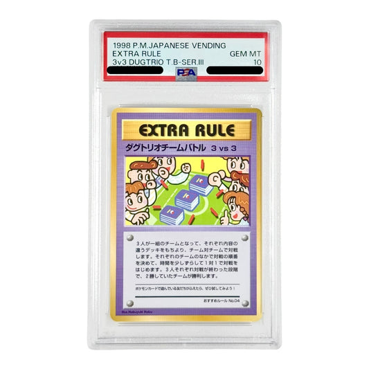 Extra Rule 1998 Pokemon Japanese Vending 3v3 Dugtrio Series 3 PSA 10