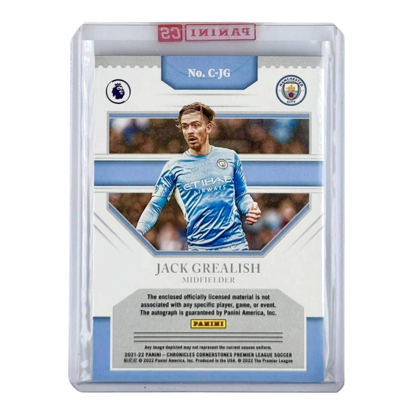 Jack Grealish 2021-22 Cornerstones Quad Jersey Auto 14/44 #C-JG (Panini Sealed Sticker)