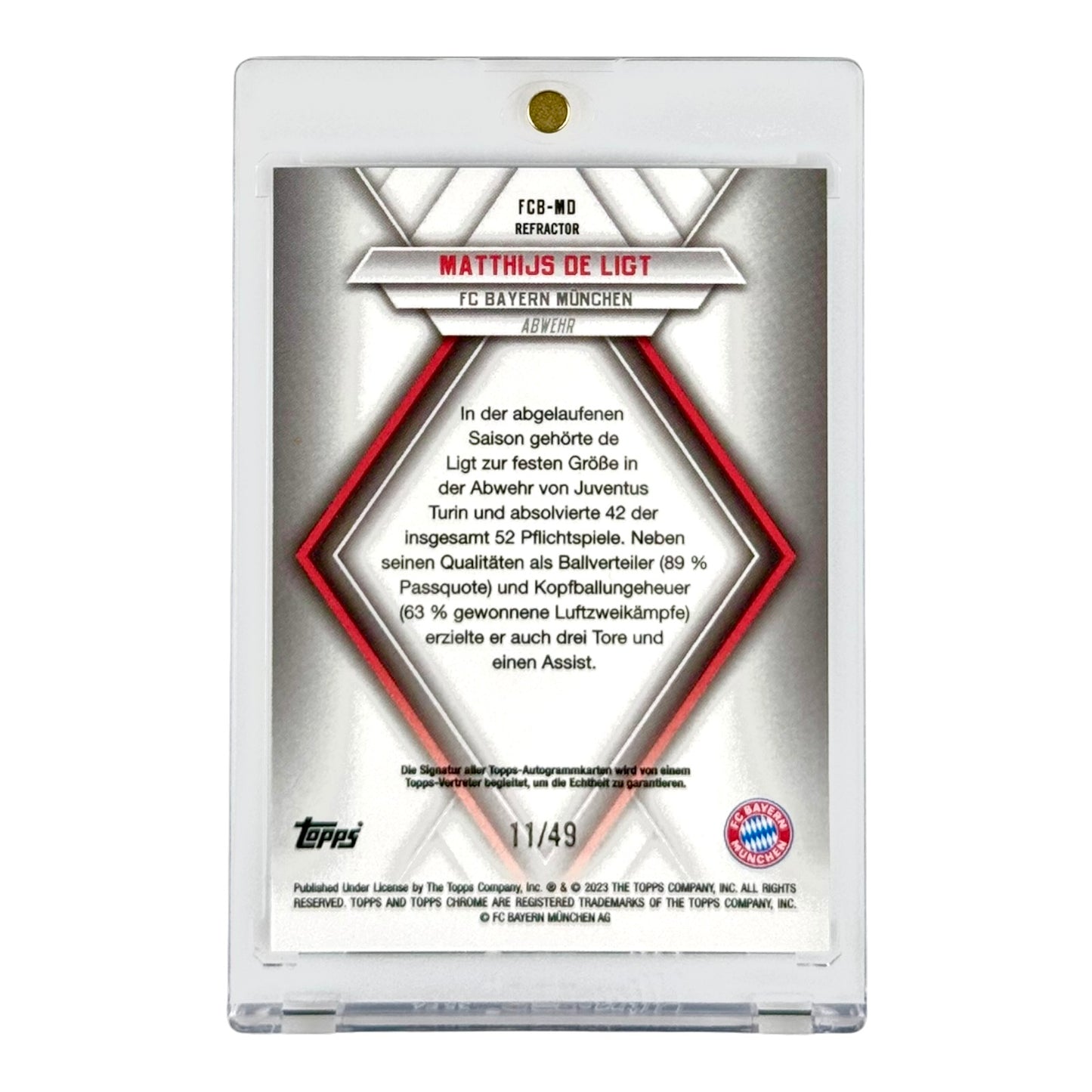 Matthijs De Ligt Topps Chrome UCL Auto #FCB-MD