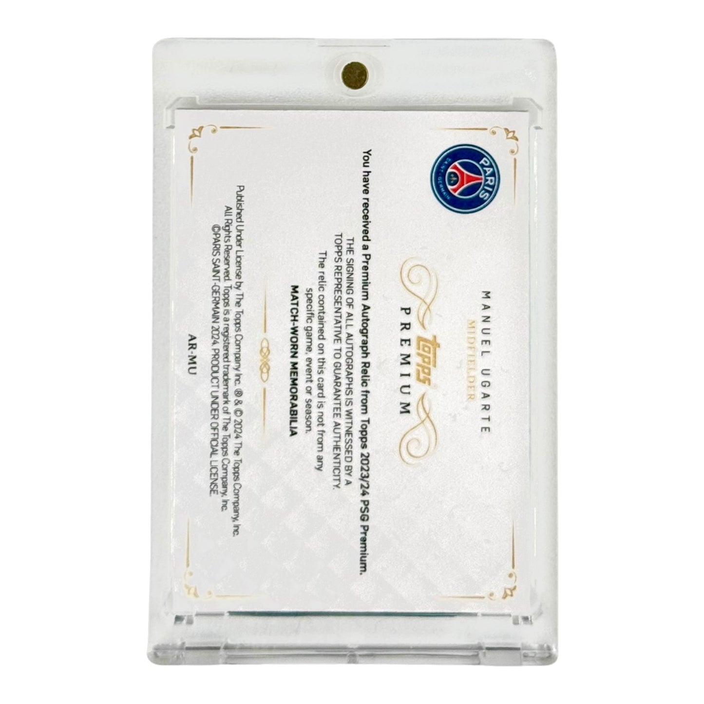 Manuel Ugarte 2023-24 Topps PSG Premium Jersey Auto 05/10 #AR-MU