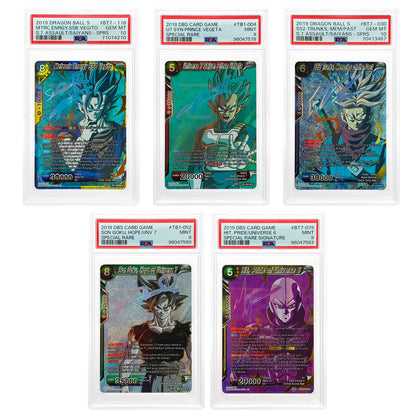 Set of 5 Dragonball Super Stamped Signatures Auto PSA 9/PSA 10