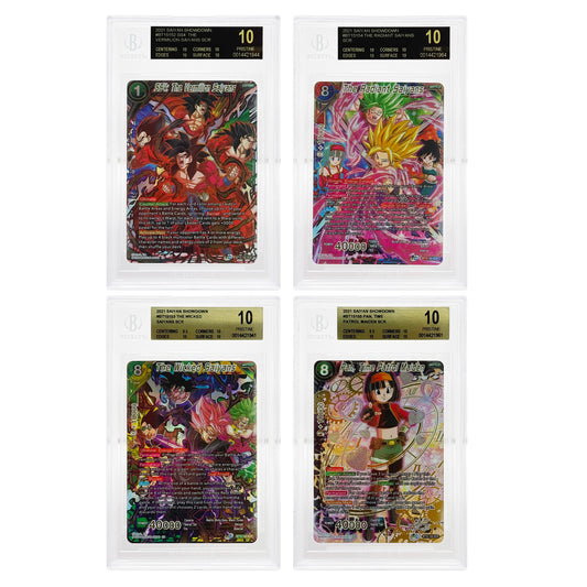 Set of 4 2021 Dragonball Super BT15 SCR BGS 10 BGS Pristine Black Label