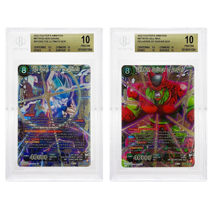 Set of 2 2022 Dragonball Super BT19 SCR BGS 10