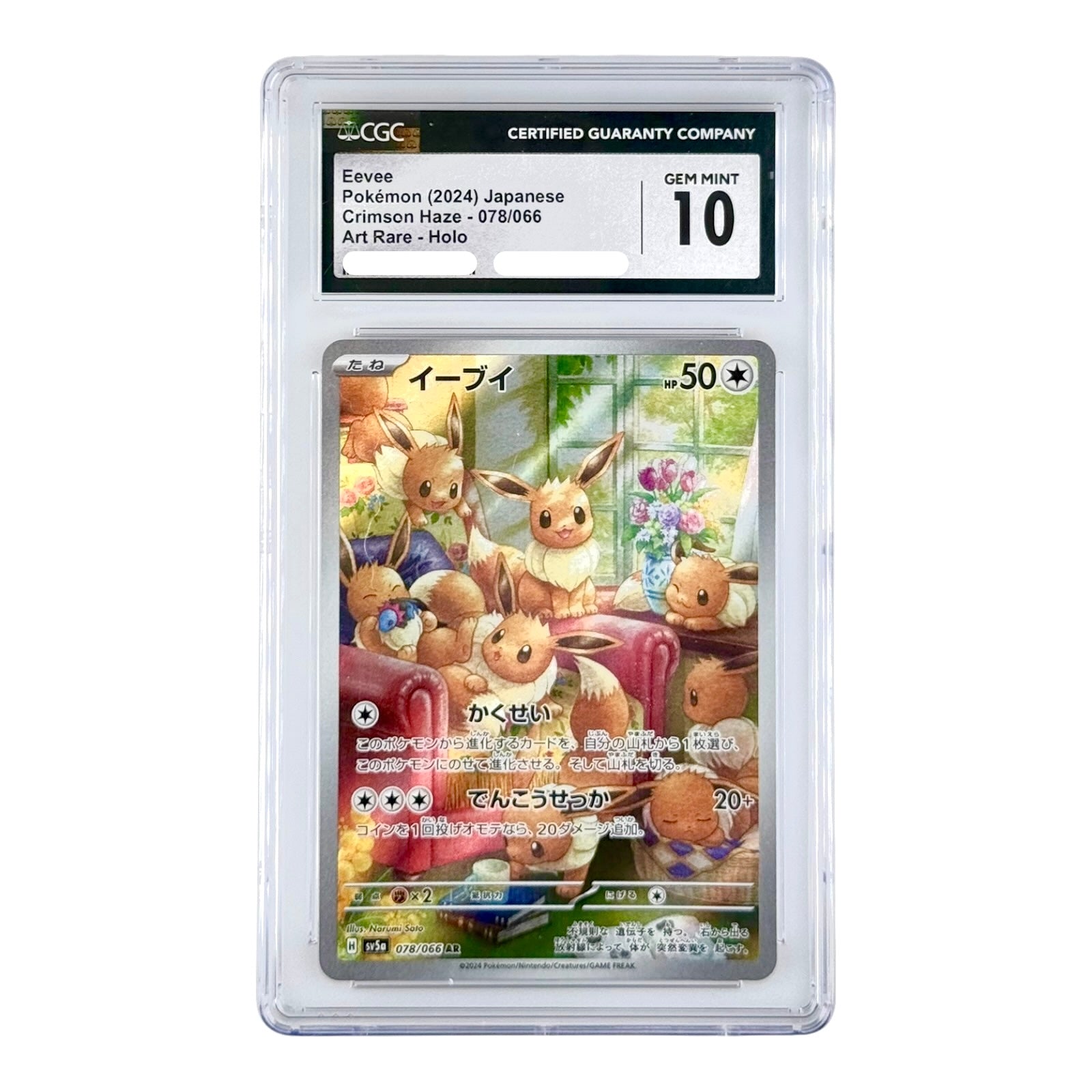 Eevee 2024 Pokemon Japanese Sv5a #078 AR CGC 10 – Yamacardo