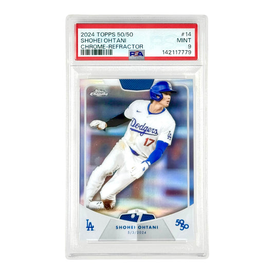 Shohei Ohtani 2024 Topps 50/50 Chrome Refractor #14 PSA 9