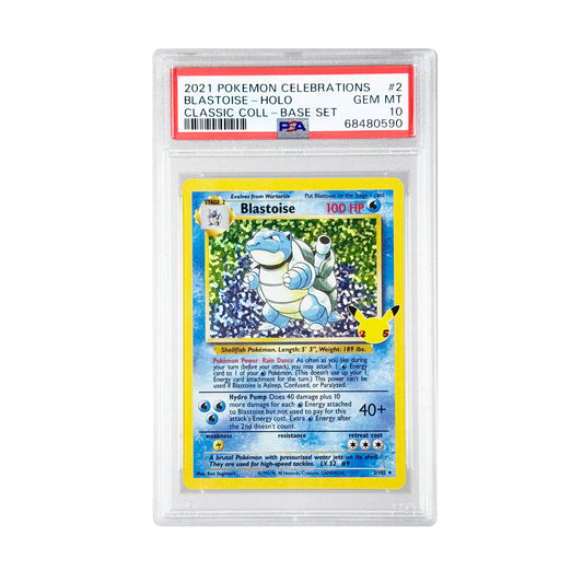 Blastoise 2021 Pokemon English 25th Anniversary Base Set Holo #2 PSA 10