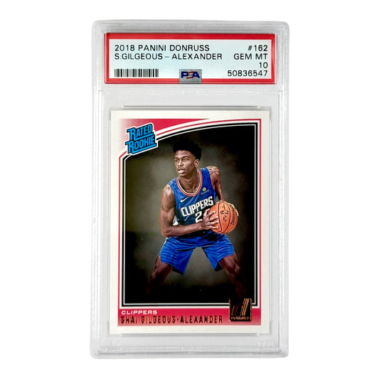 Shai Gilgeous Alexander 2018-19 Panini Donruss Rated Rookie RC #162 PSA 10