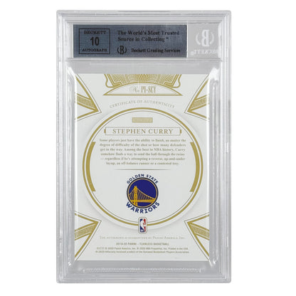 Stephen Curry 2019-20 Panini Flawless Premium Ink Auto 10/15 #16 BGS 9