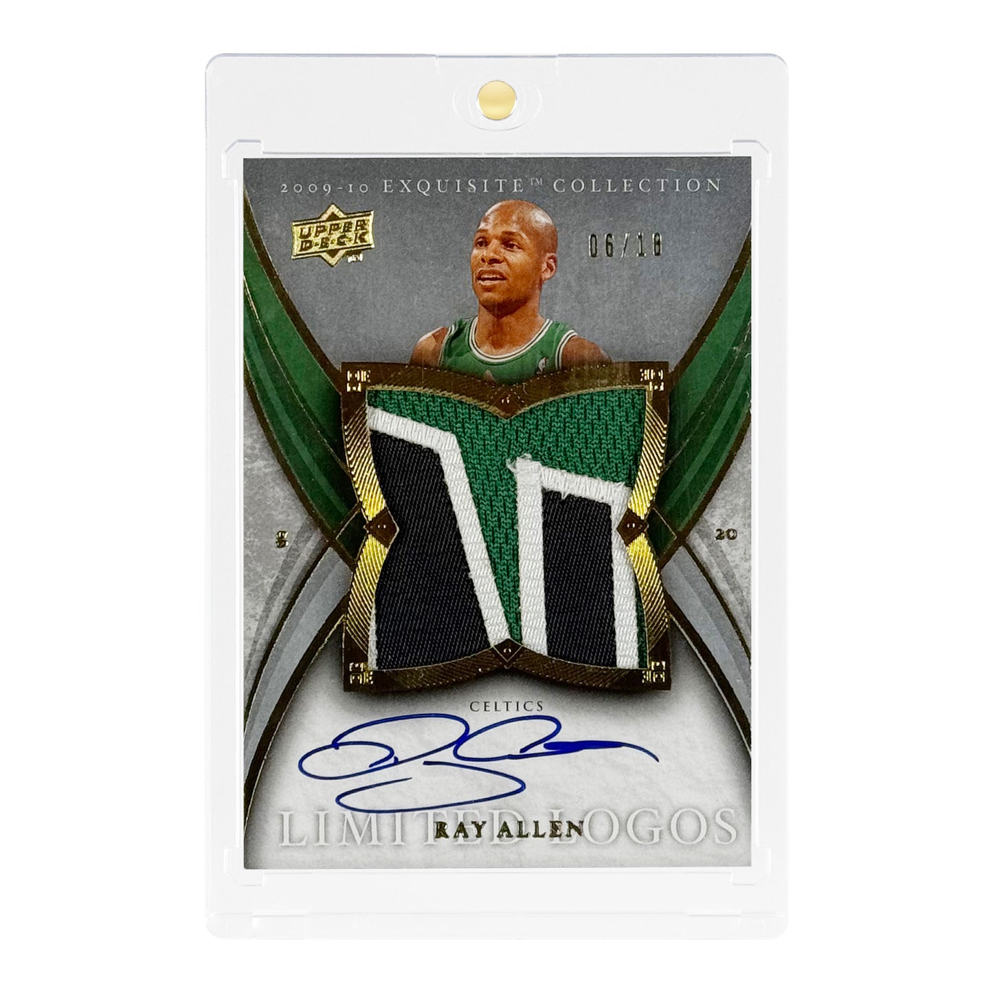 Ray Allen 2009 Upper Deck Exquisite Collection 06/18 Patch Auto #L-RA